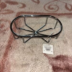 Metal soap dish holder for kitchen or bathroom sink